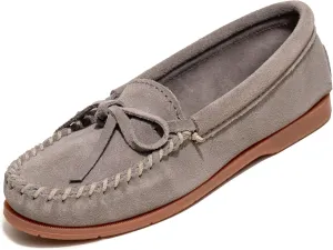 Minnetonka Women’s Tie Slip On —Moccasins for Women, Classic Leather Loafer Silhouette, Cushioned Footbed