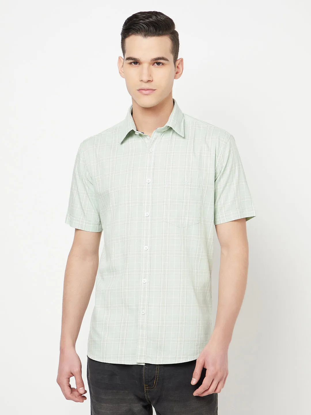 Mint Green Checked Shirt
