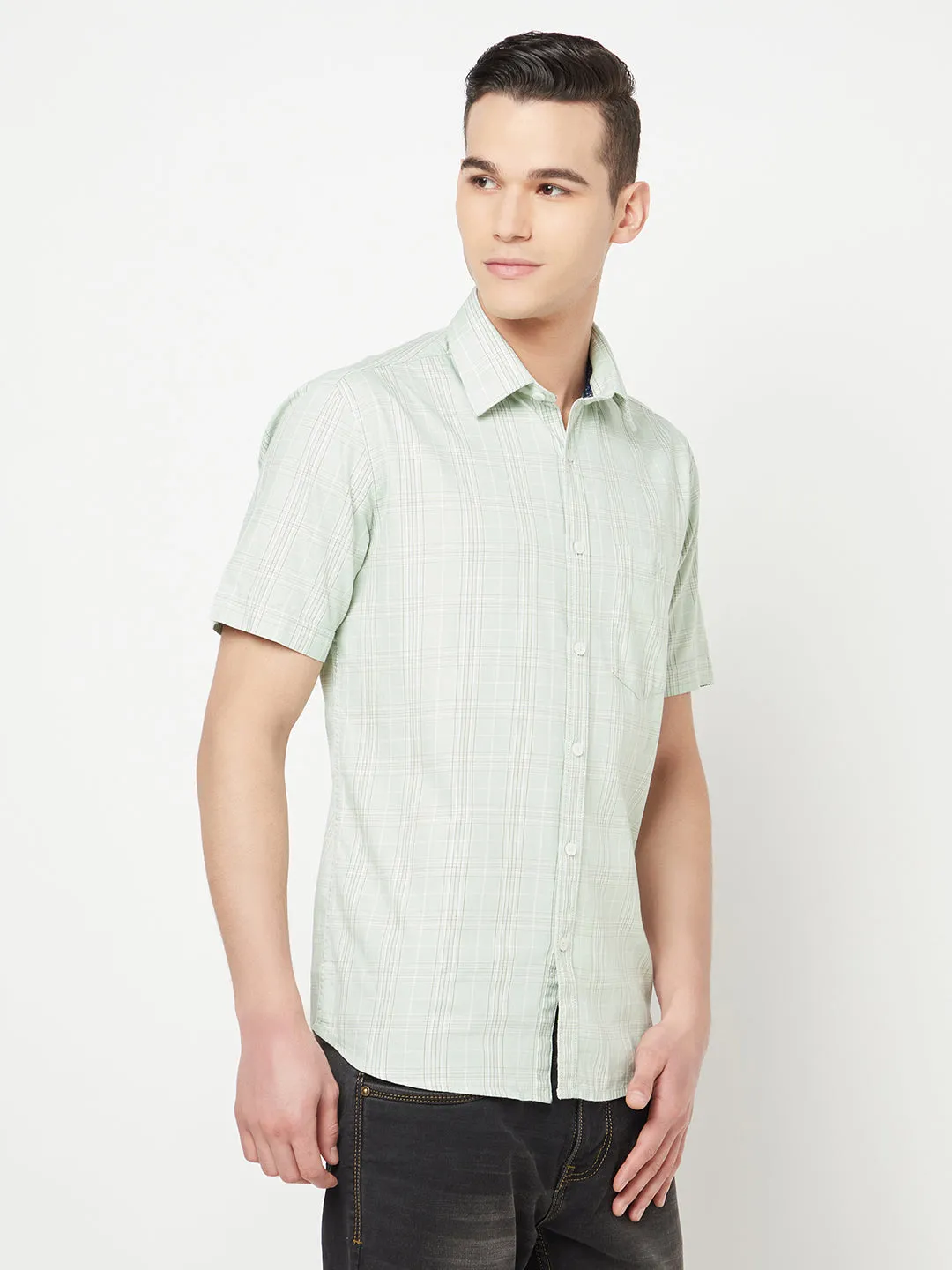 Mint Green Checked Shirt