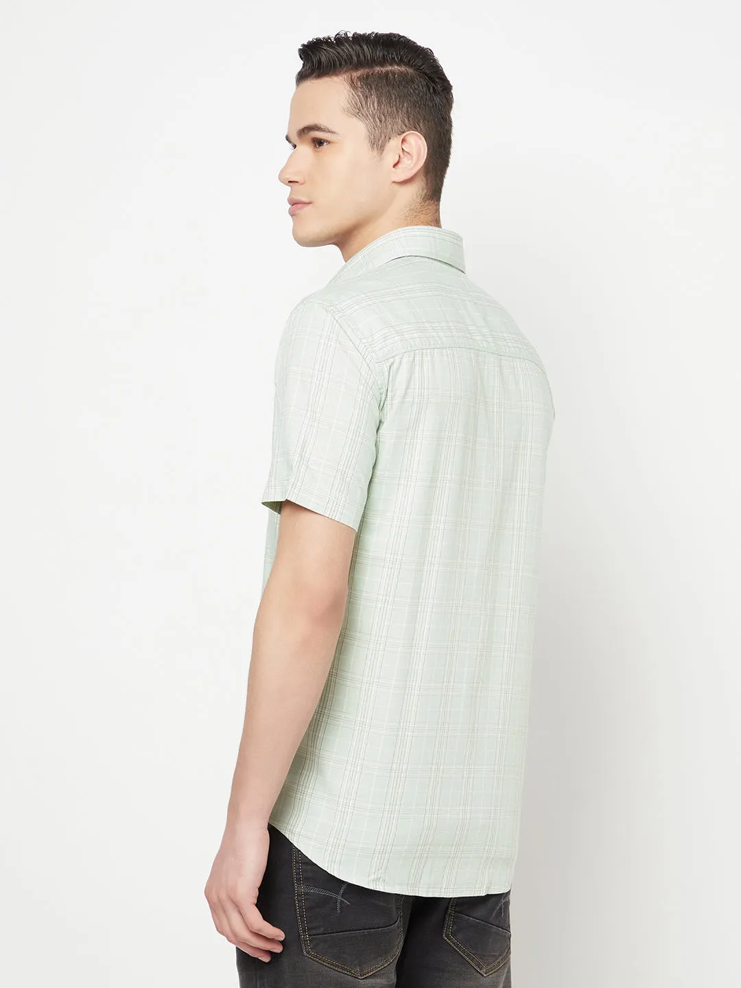 Mint Green Checked Shirt