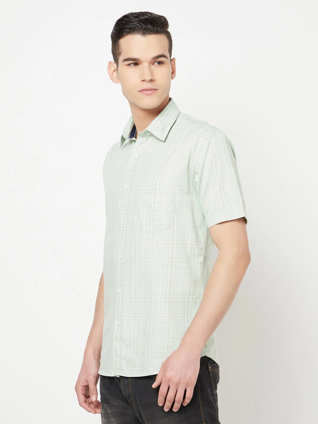 Mint Green Checked Shirt