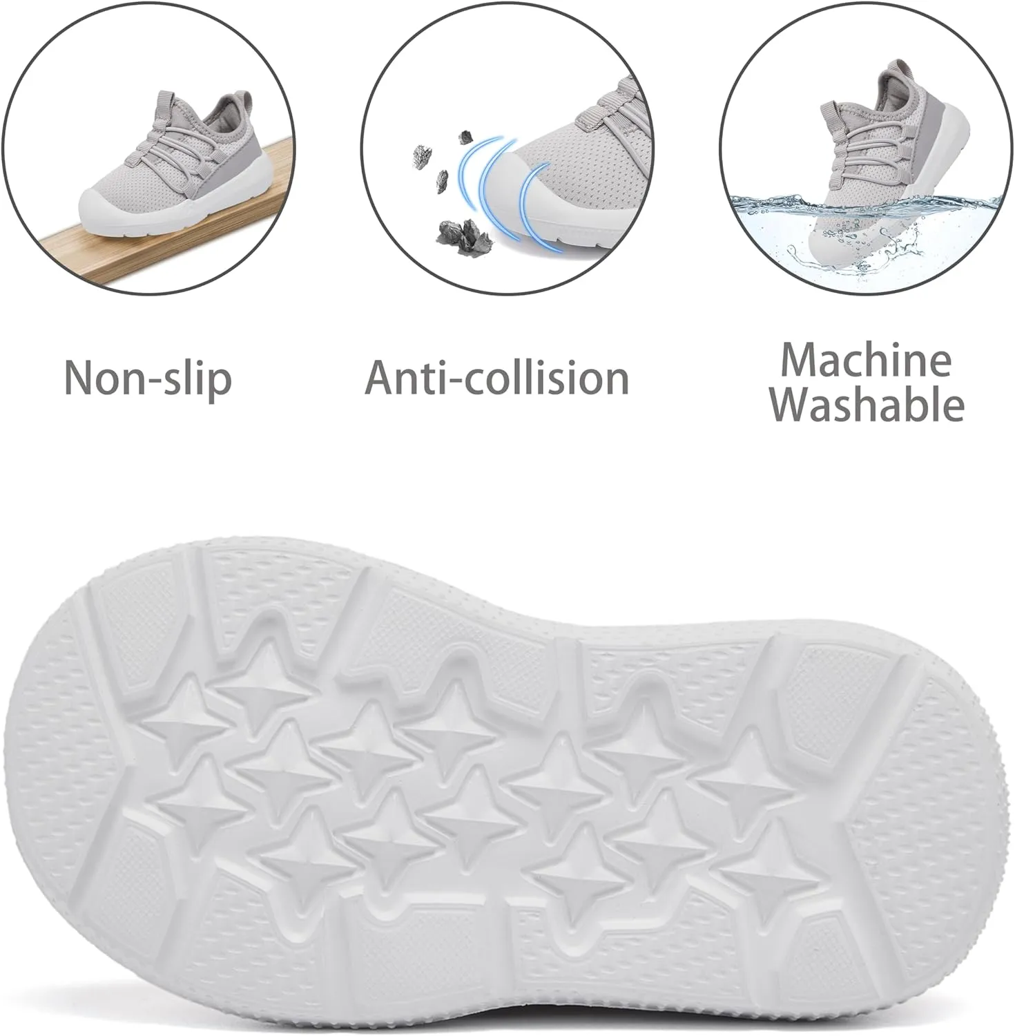 MORENDL Toddler Sneakers Infant Baby Walking Shoes Girl Boy Tennis Lightweight Slip On Shoes