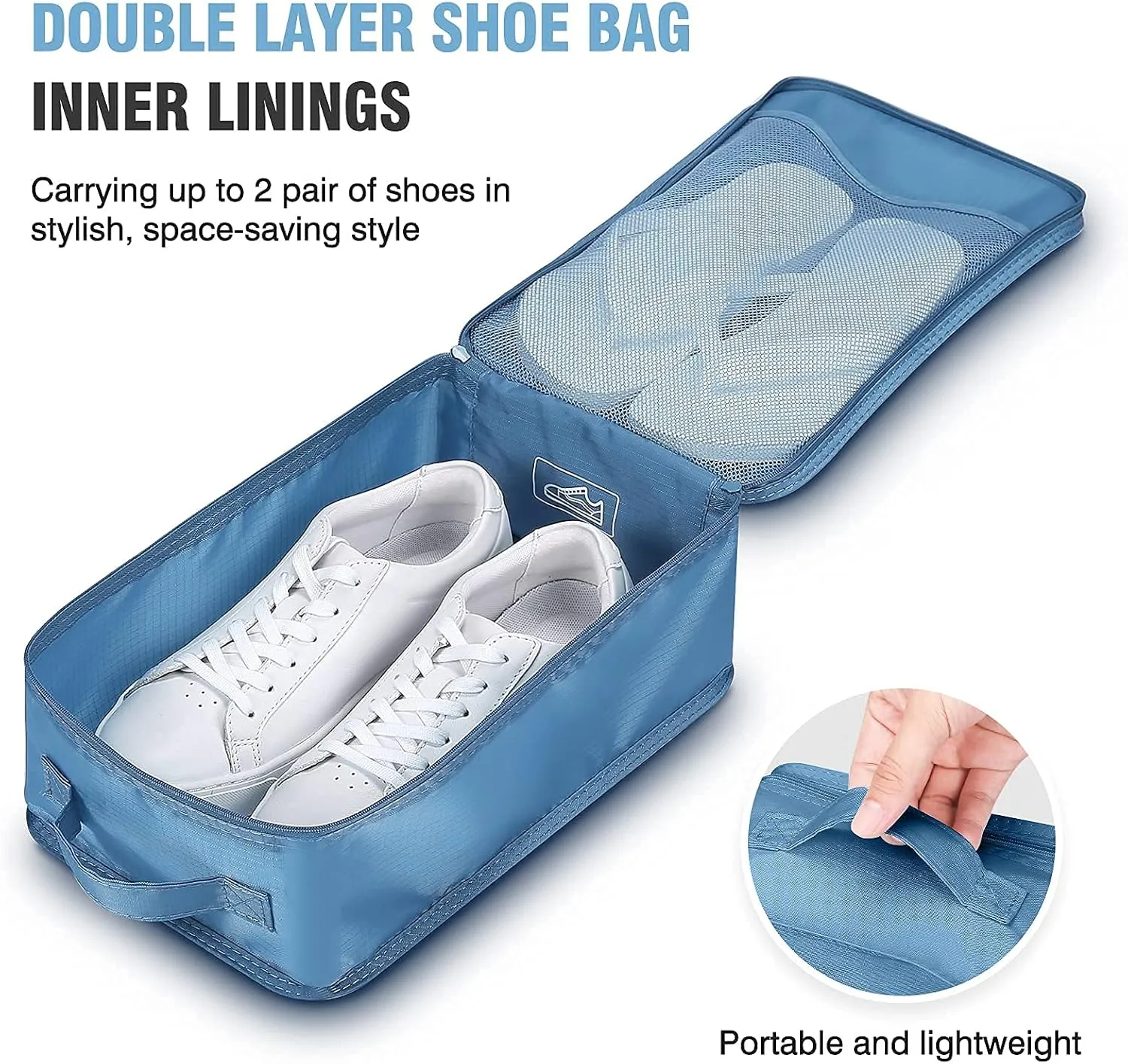 Mossio 6 Set Packing Cubes with Shoe Bag - Lightweight Travel Luggage Suitcase Organizers