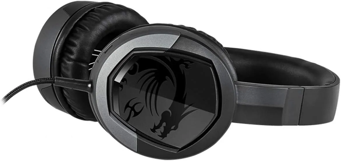 MSI Gaming Detachable Microphone Lightweight and Foldable Headband Design Gaming Headphone (Immerse GH30 V2), Black, Large