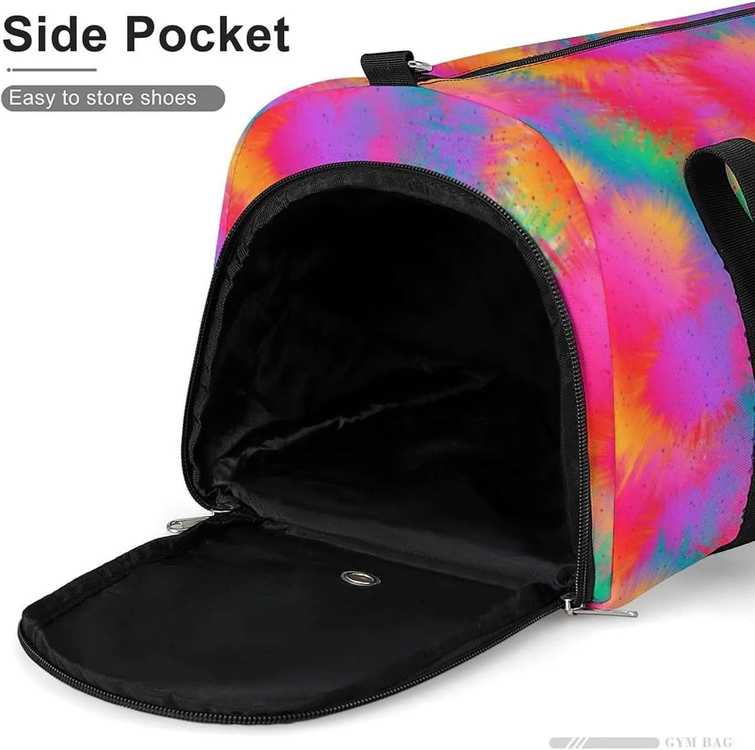 Multi-color Splatted Cloud Fitness Large Gym Bag for Unisex with Shoe Compartment & Wet Pocket