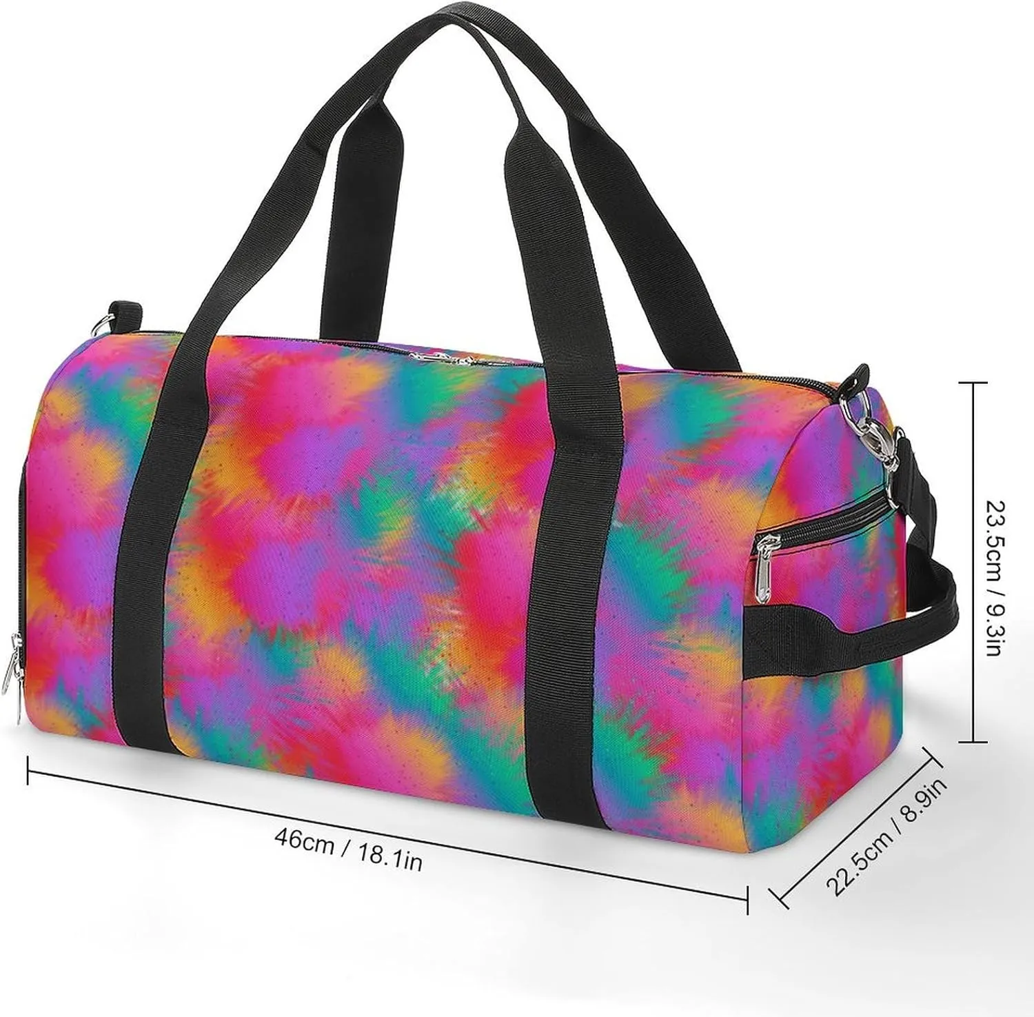 Multi-color Splatted Cloud Fitness Large Gym Bag for Unisex with Shoe Compartment & Wet Pocket