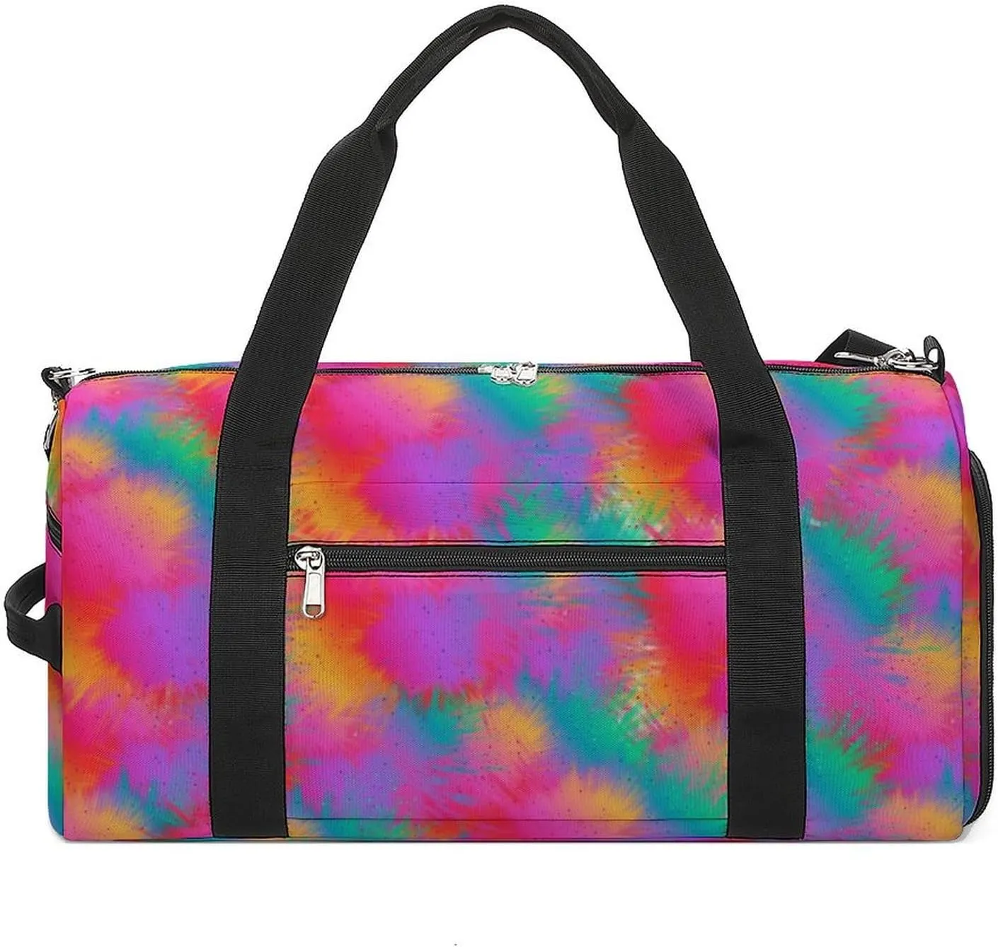 Multi-color Splatted Cloud Fitness Large Gym Bag for Unisex with Shoe Compartment & Wet Pocket