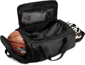Multi-functional Basketball Bag,Sports Bag, Travel Backpack,carried and crossbody, backpack, or hand carry. Separate shoe and ball compartments on both sides