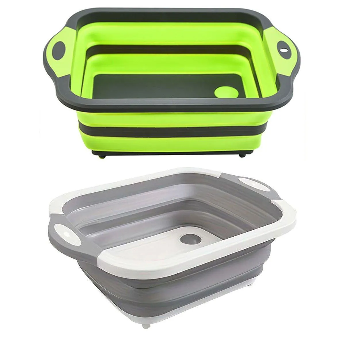 Multifunctional Plastic Sink Cutting Board Foldable Draining Basket Outdoor Dish