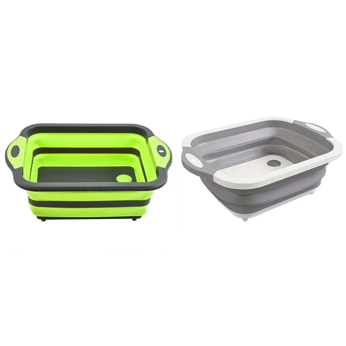 Multifunctional Plastic Sink Cutting Board Foldable Draining Basket Outdoor Dish
