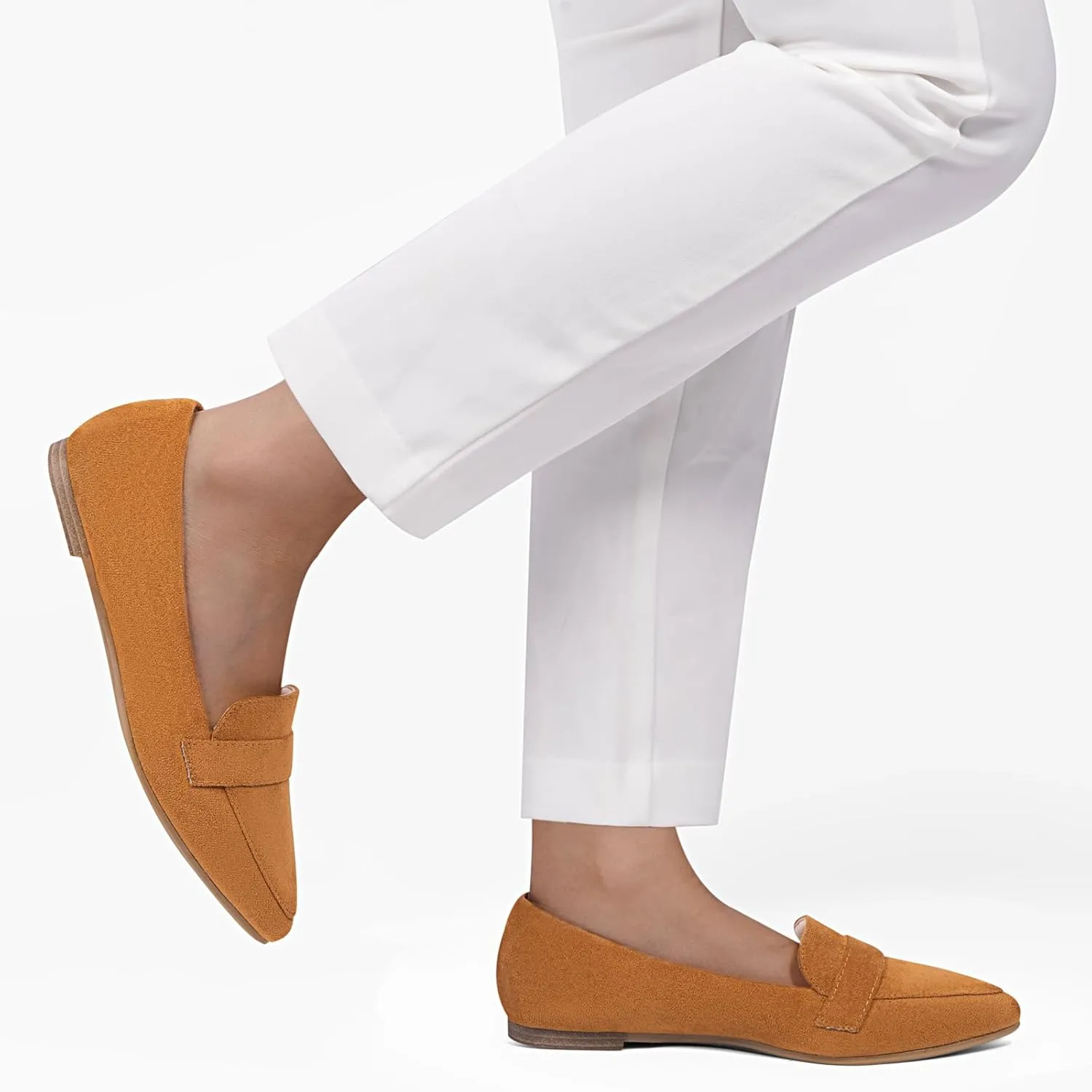 MUSSHOE Women's Flats, Comfortable Pointed Toe Flats for Women Soft Suede Women's Loafers & Slip-ons for Work Dating and Casual