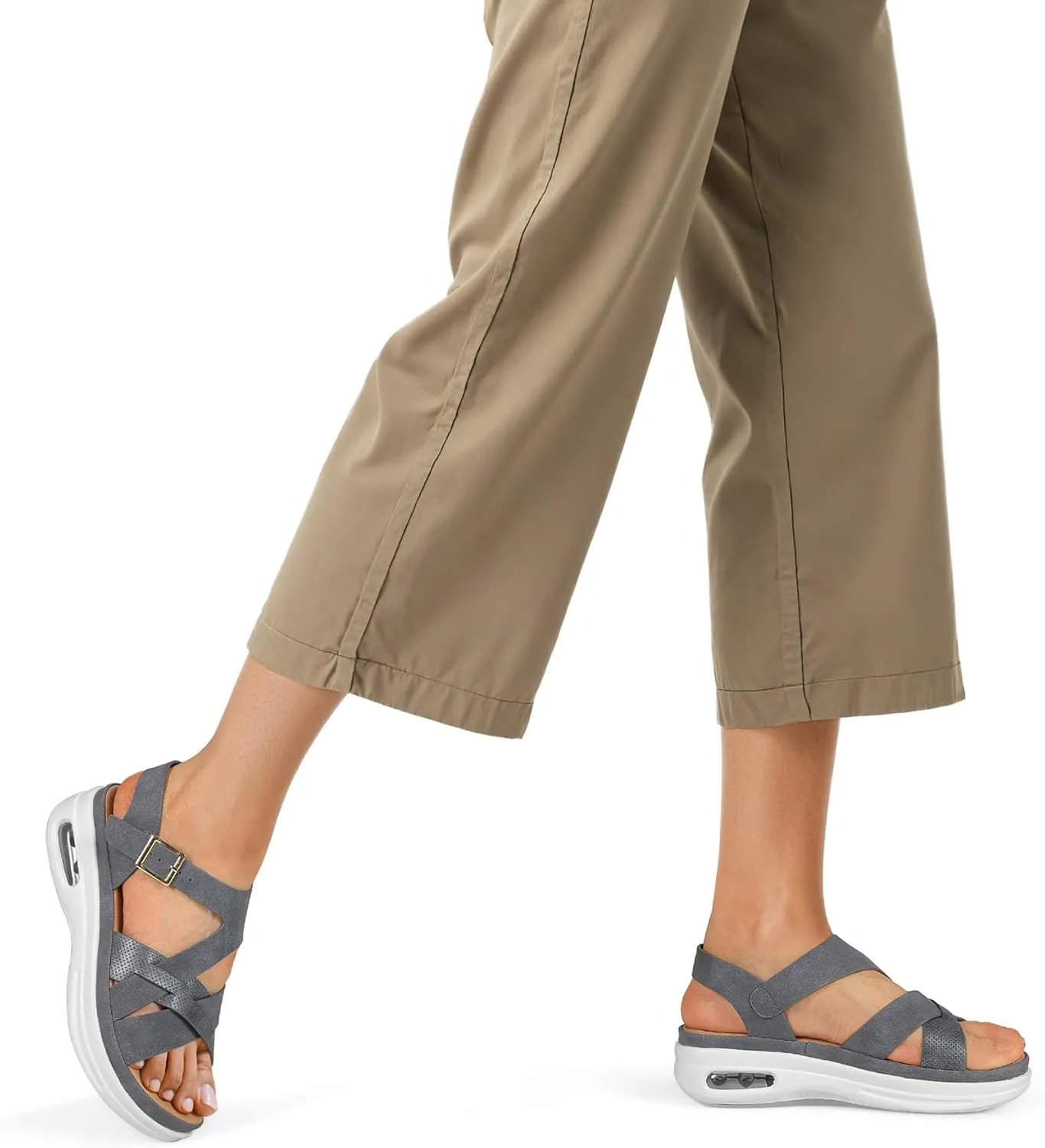 mysoft Women's Walking Sandals Comfortable Air Cushioned Support Ankle Strap Dress Sandals