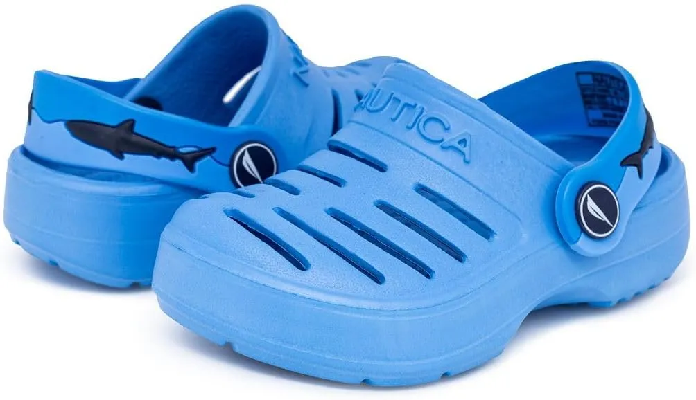 Nautica Kids Clog Sandals – Slip-On Lightweight Water Shoes with Adjustable Heel Strap – Comfortable EVA Slip-Resistant Clogs for Boys & Girls – Toddler & Youth Sizes