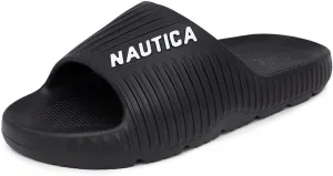 Nautica Men's Cushioned Slip-On Shower Slides – Lightweight EVA Foam Athletic Sandals for Pool, Beach, Gym, and Casual Wear