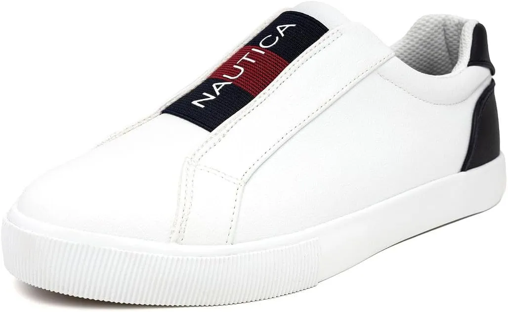 Nautica Women's Slip-On Sneakers – Casual Low-Top Walking Shoes – Comfortable No-Lace Fashion Tennis Style