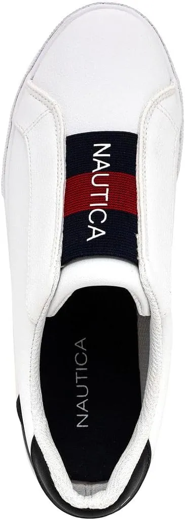 Nautica Women's Slip-On Sneakers – Casual Low-Top Walking Shoes – Comfortable No-Lace Fashion Tennis Style