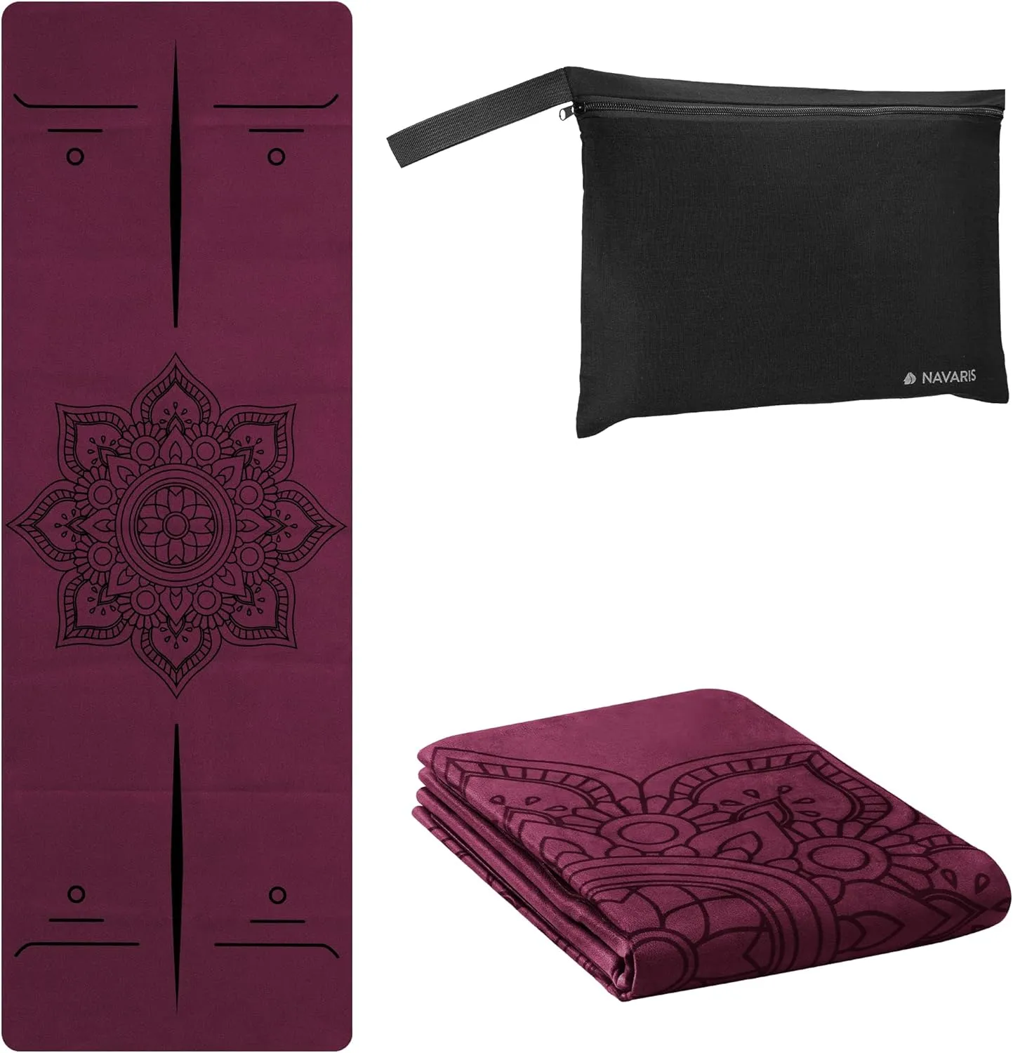 Navaris Foldable Yoga Mat for Travel - 1/16" (1.5mm) Thick Exercise Mat for Pilates, Workout, Gym, Fitness - Non-Slip Folding Portable Mat