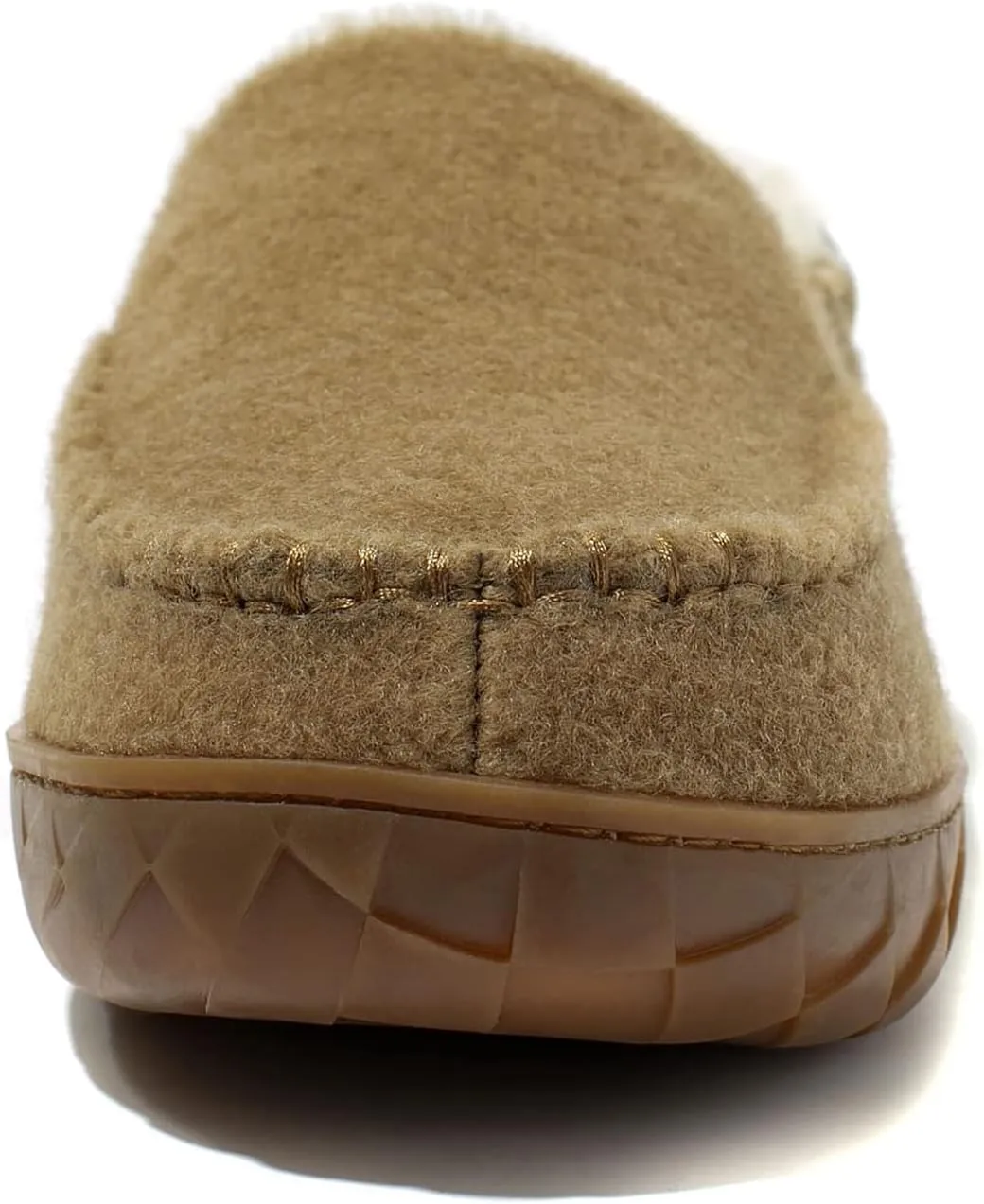 NewDenBer Men's Moccasin Slippers Warm Memory Foam Felted Wool Plush Shearling Lined Slip on Indoor Outdoor House Shoes