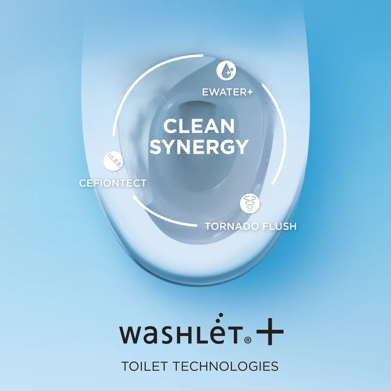 Nexus Elongated 1 gpf Two-Piece Toilet with Washlet  S500e in Cotton White