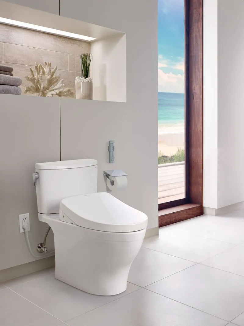 Nexus Elongated 1 gpf Two-Piece Toilet with Washlet  S500e in Cotton White