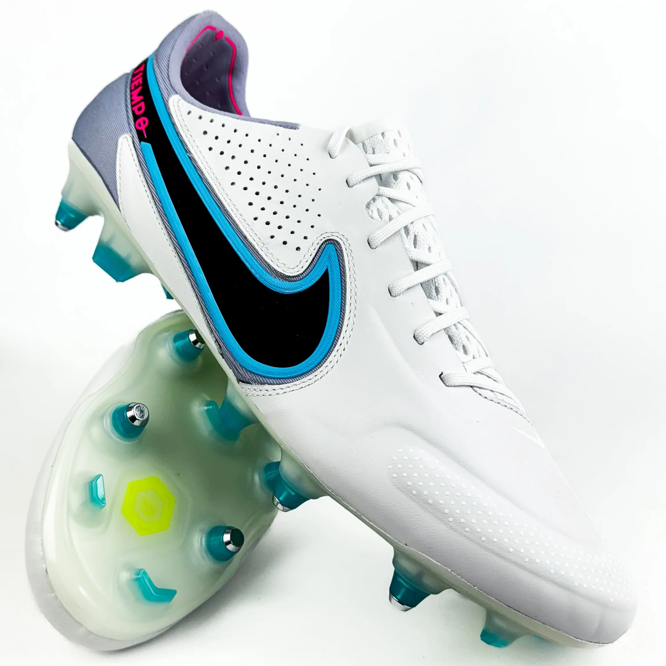 Nike Tiempo Legend 9 Elite AC SG-Pro - White/Baltic Blue/Pink Blast/Black *In Box*