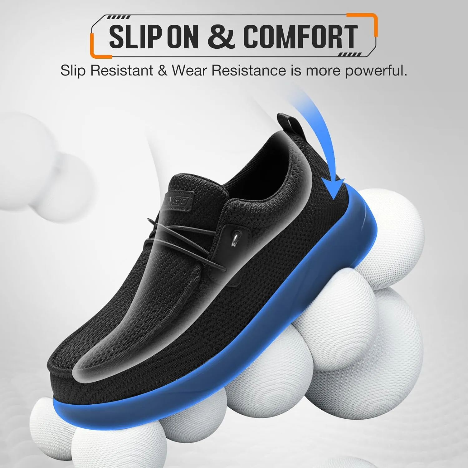 NINGO Steel Toe Shoes for Men, Women Work Shoes, Indestructible Slip on Safety Shoes, Comfortable Lightweight Steel Toe Sneakers Loafers, Oil & Slip Resistant Construction with EH Protection