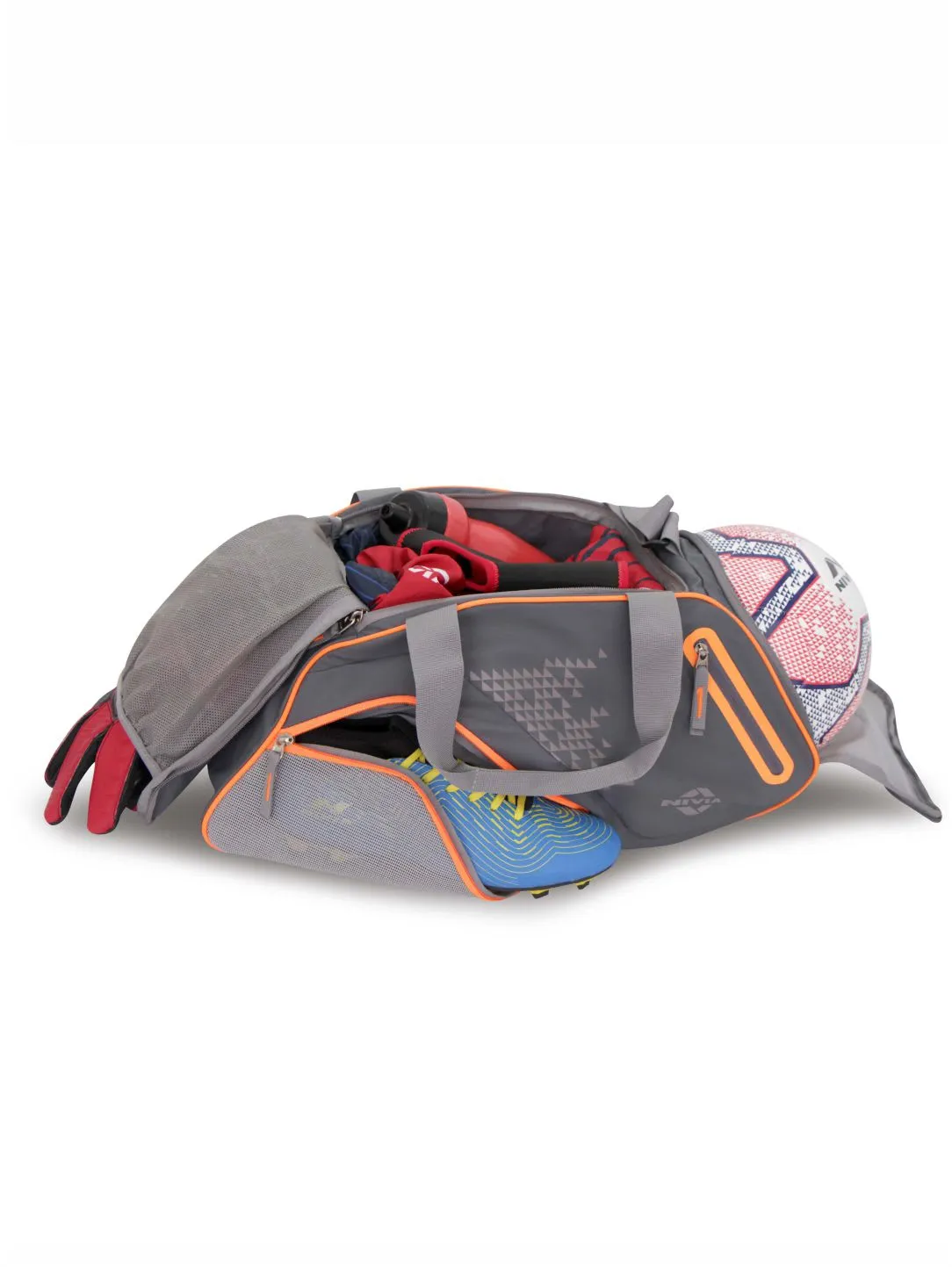 NIVIA Ashtang 28.5L Small Duffel Bag (Grey/Orange)
