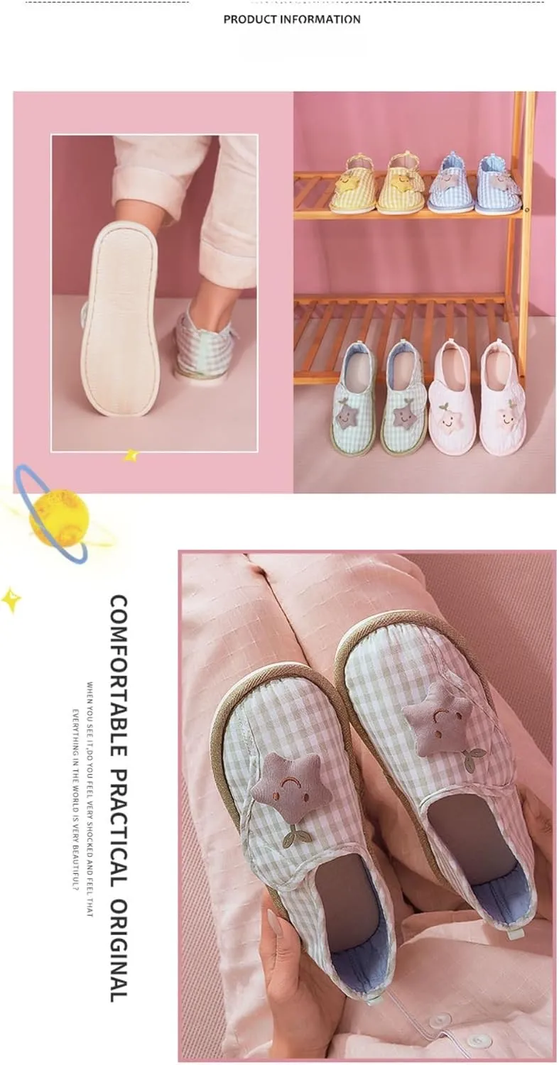 Non Slip Hospital Slippers for Women Labor and Delivery Ultra-Soft Comfortable Pregnancy Shoes Star Cute Warm Memory Foam Postpartum Slippers Maternity Foldable House Shoes Home Office Bathroom