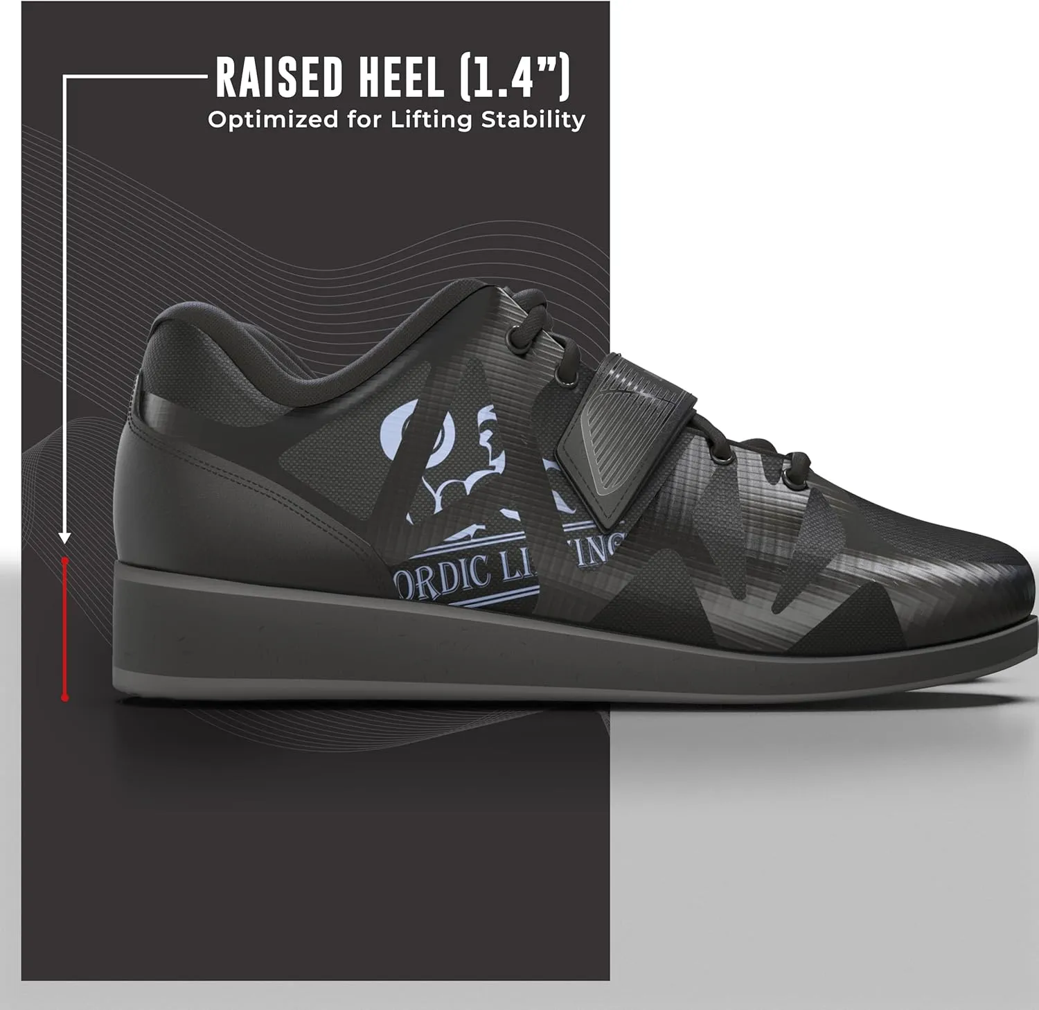Nordic Lifting Powerlifting Shoes for Heavy Weightlifting - Men's Squat Shoe - MEGIN