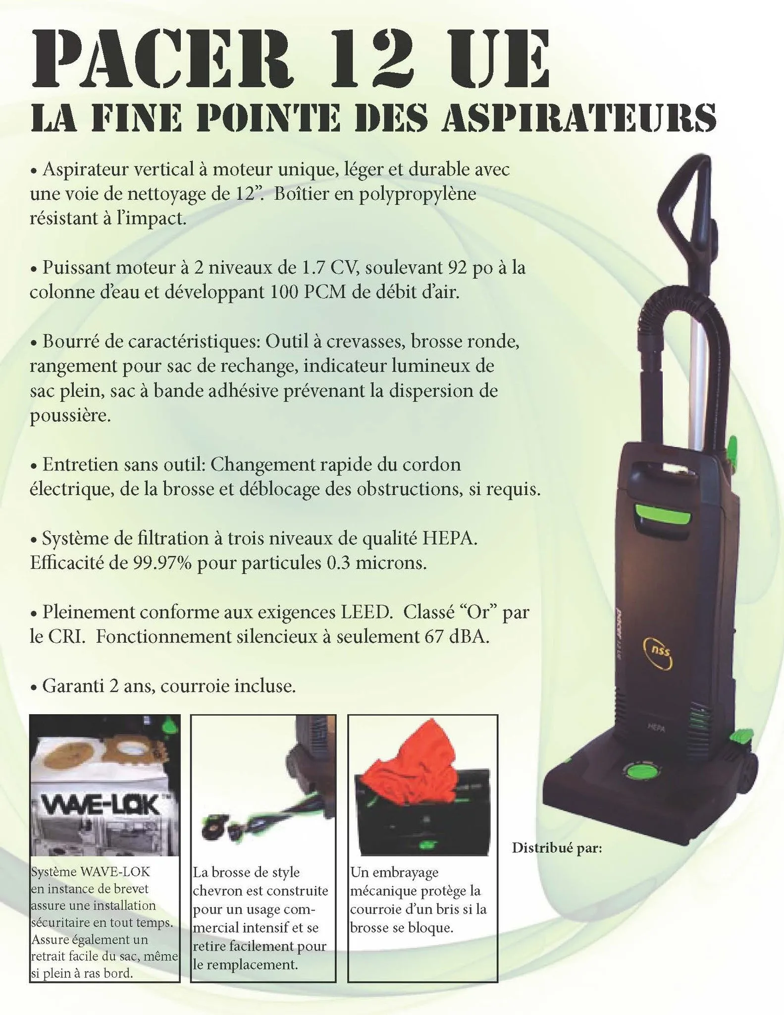 NSS Pacer 12/15 UE  - available in 12"  or 15" wide path