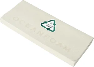 Oceanfoam Travel Workout Mat – Thick Folding Exercise Mat for Yoga, Pilates, & Fitness – Non-Slip with Cotton Carrying Strap, Made with Sustainable Algae Foam