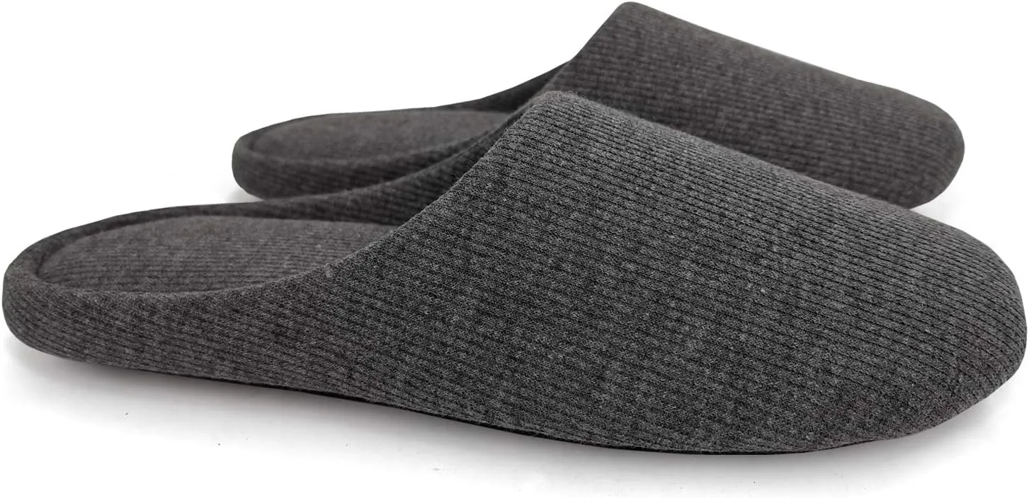 ofoot Women's Non-Slip House Slippers - Lightweight Cotton Memory Foam Indoor Slip-On, Machine Washable & Foldable Travel Design for Home, Yoga, Narrow/Wide Fit Options