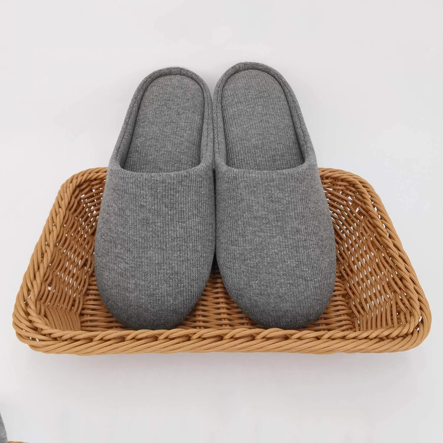 ofoot Women's Non-Slip House Slippers - Lightweight Cotton Memory Foam Indoor Slip-On, Machine Washable & Foldable Travel Design for Home, Yoga, Narrow/Wide Fit Options