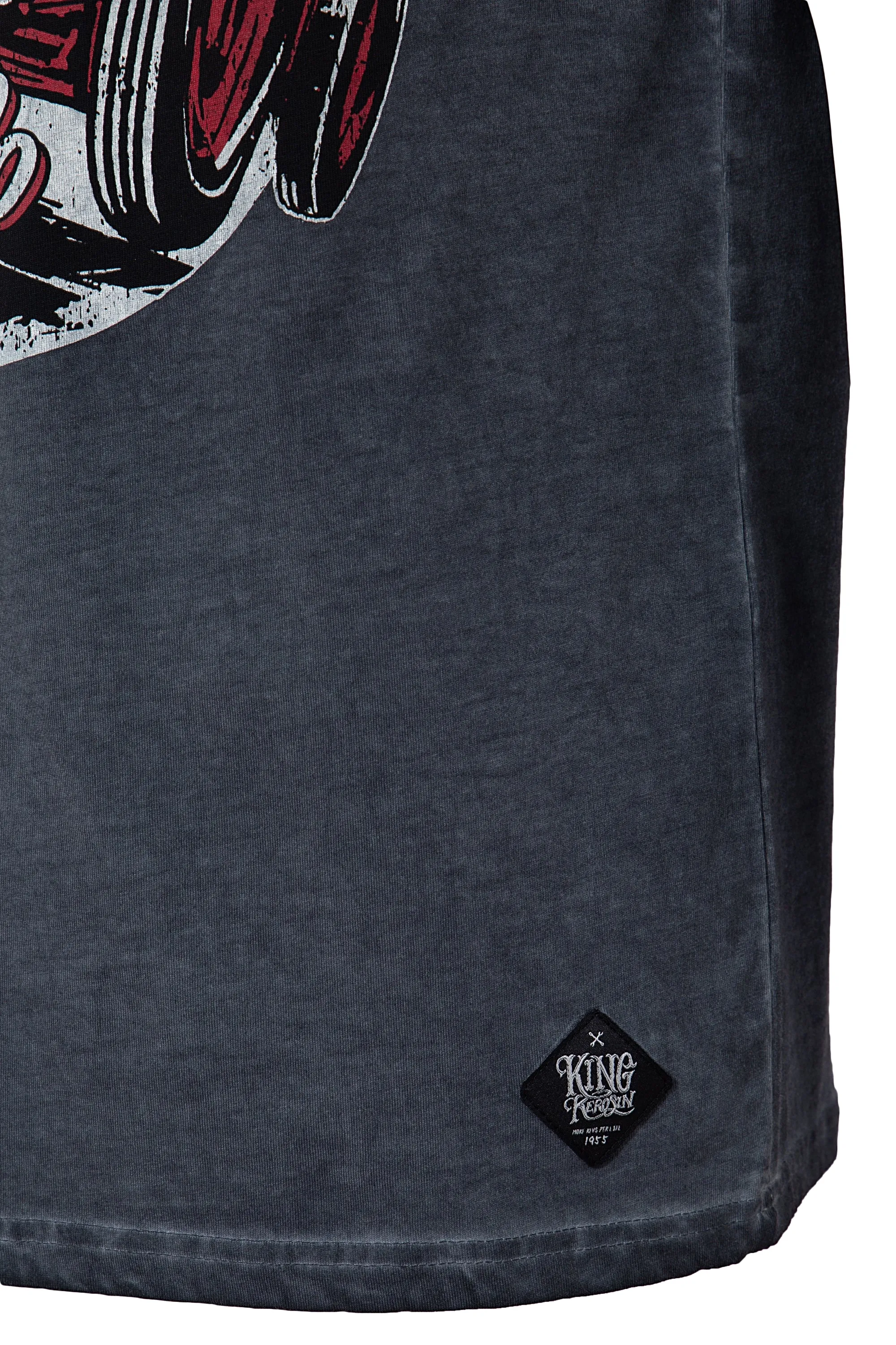 Oil Washed Print T-Shirt im Used Look «Loud & Fast»