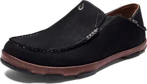 OLUKAI Moloa Men's Premium Leather Shoes, Easy Slip On & Off Design, Casual & Versatile Loafer, Drop-in Heel & Enhanced Traction