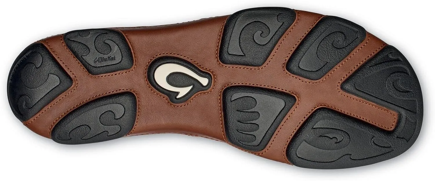 OLUKAI Moloa Men's Premium Leather Shoes, Easy Slip On & Off Design, Casual & Versatile Loafer, Drop-in Heel & Enhanced Traction