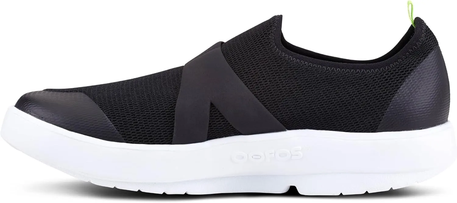 OOFOS OOmg Low Shoe, White & Black - Men’s Size 11 - Lightweight Recovery Footwear - Reduces Stress on Feet, Joints & Back - Machine Washable