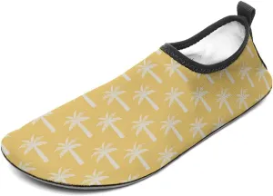 Palm Tree Tropical Summer Botanical Mustard Men Women Water Shoes Quick-Dry Aqua Socks Barefoot Slip-on for Beach Swim Sport Surf Yoga Exercise