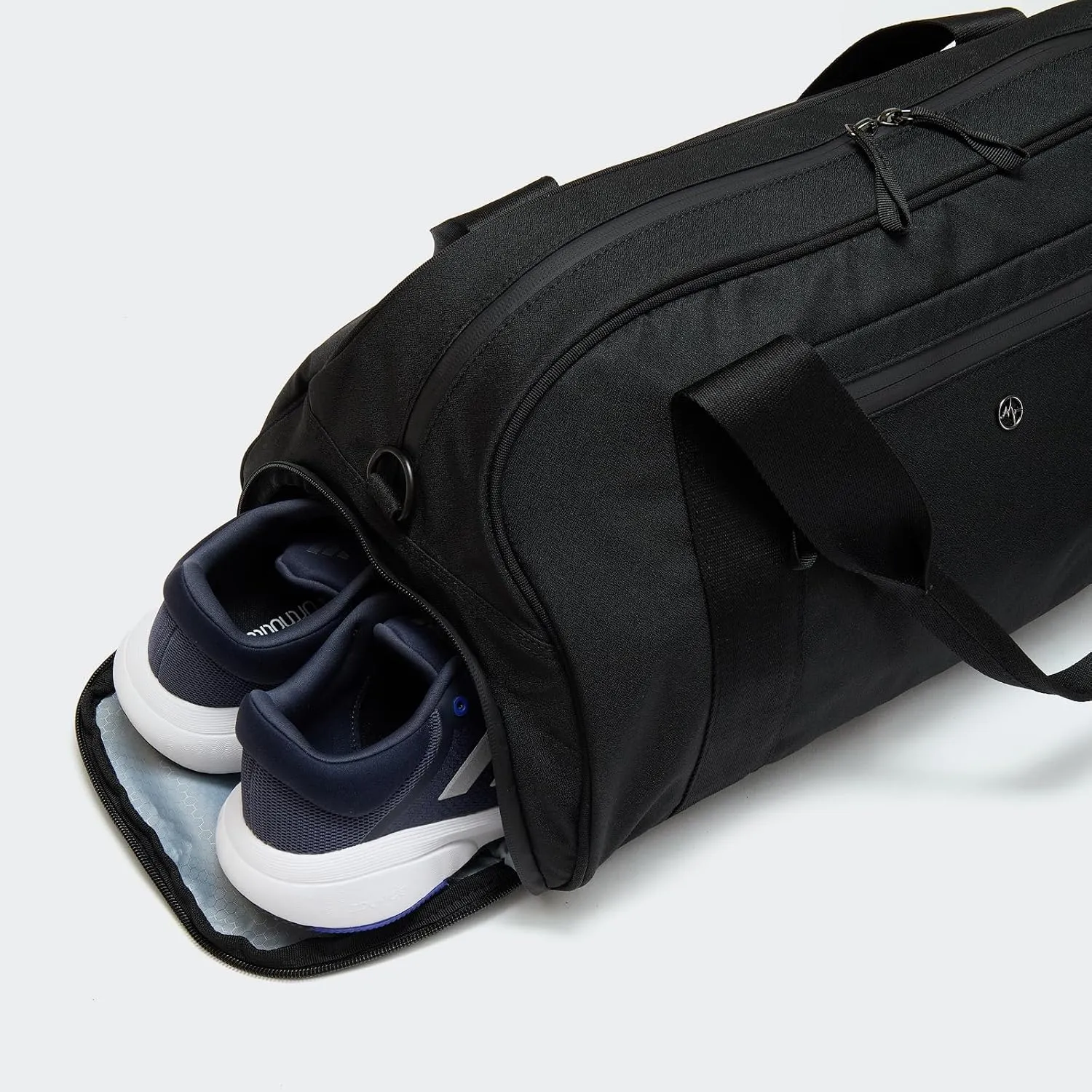 Pander 28L Large Gym Duffle Bag with Shoe Compartment, Fit for Travel, Weekend, Sports, Workout, Overnight.(Black)