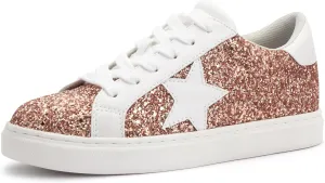 PARTY Women's Fashion Star Sneaker Lace Up Low Top Comfortable Cushioned Walking Shoes