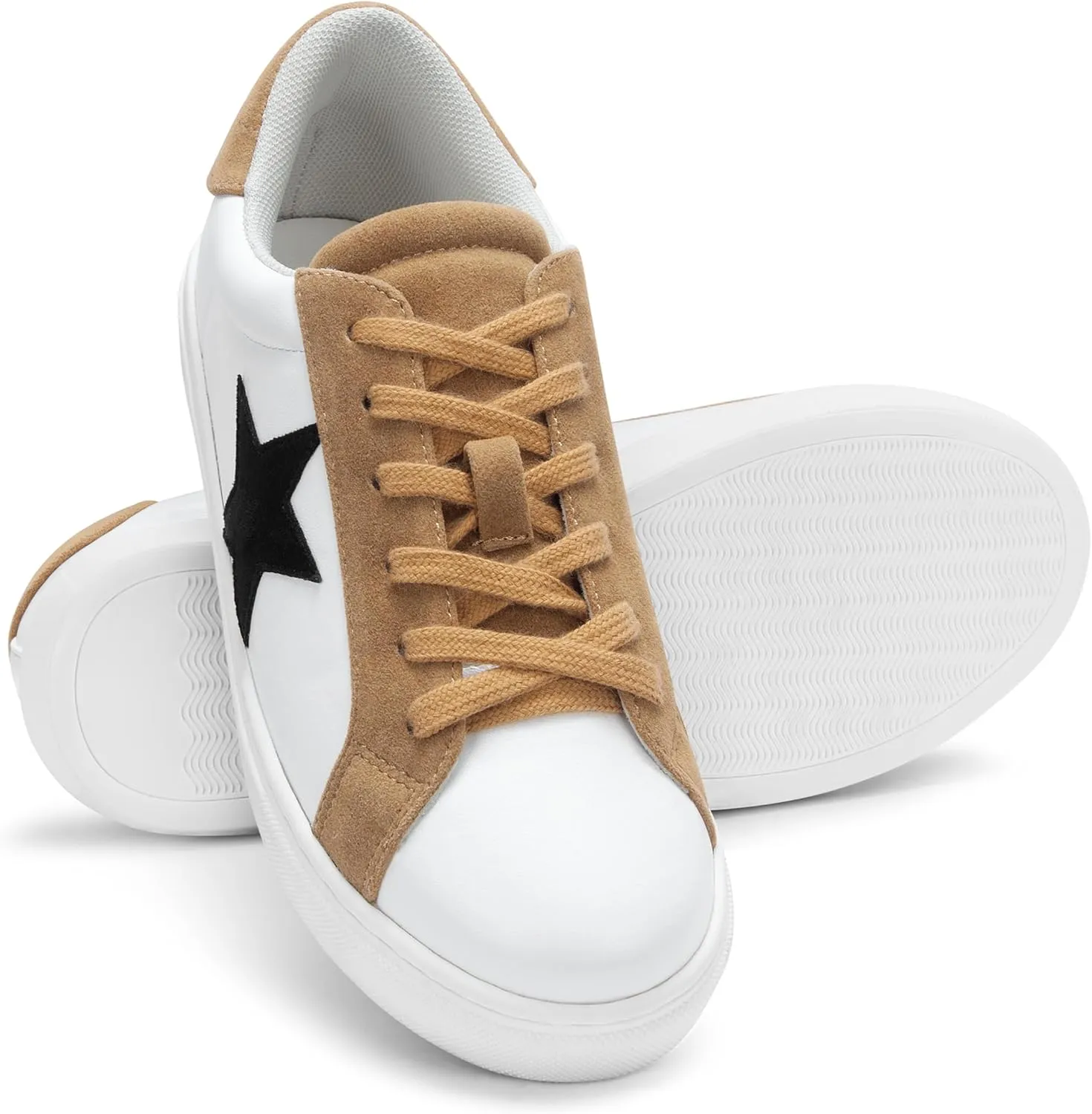 PARTY Women's Fashion Star Sneaker Lace Up Low Top Comfortable Cushioned Walking Shoes