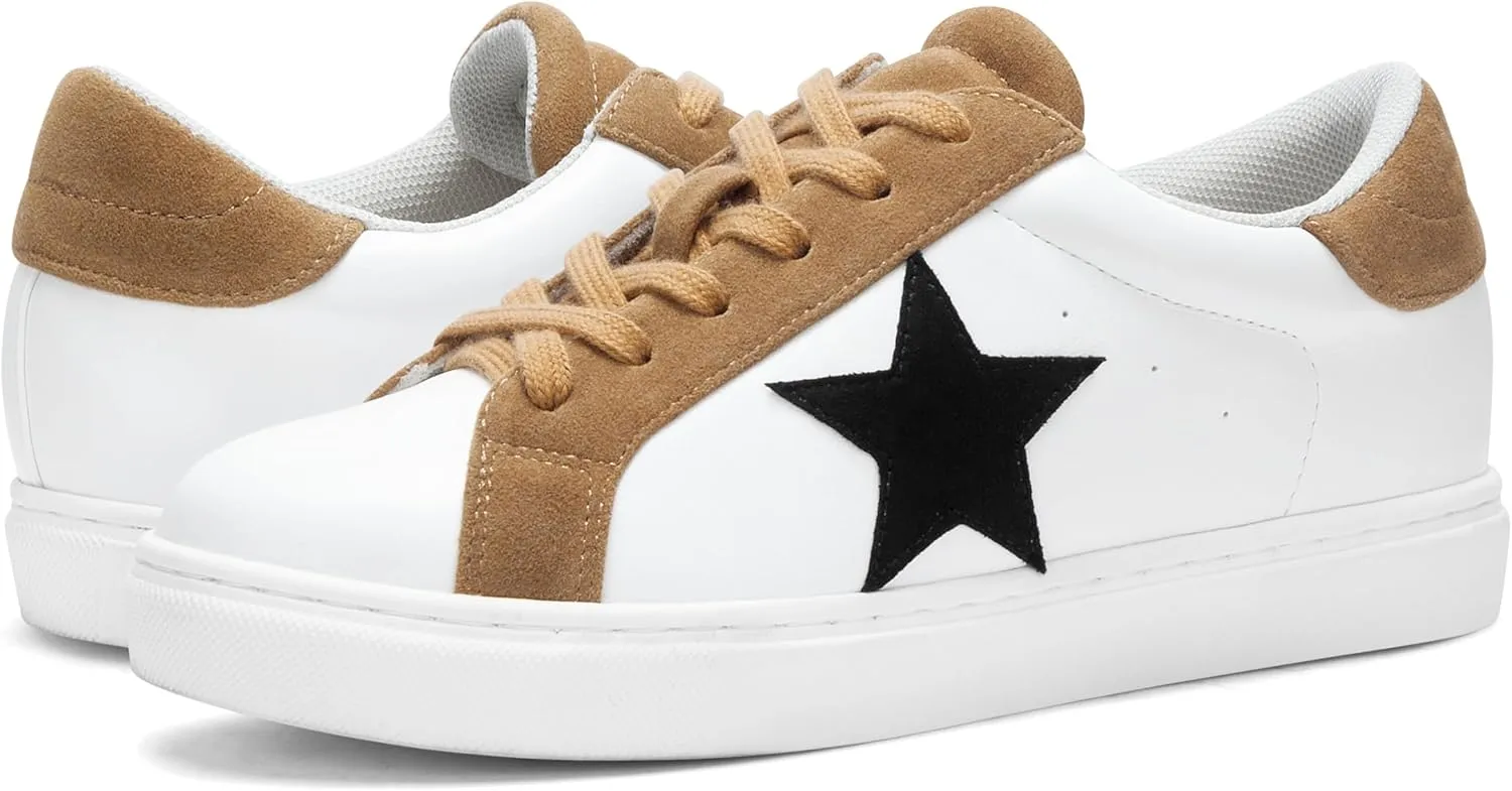 PARTY Women's Fashion Star Sneaker Lace Up Low Top Comfortable Cushioned Walking Shoes