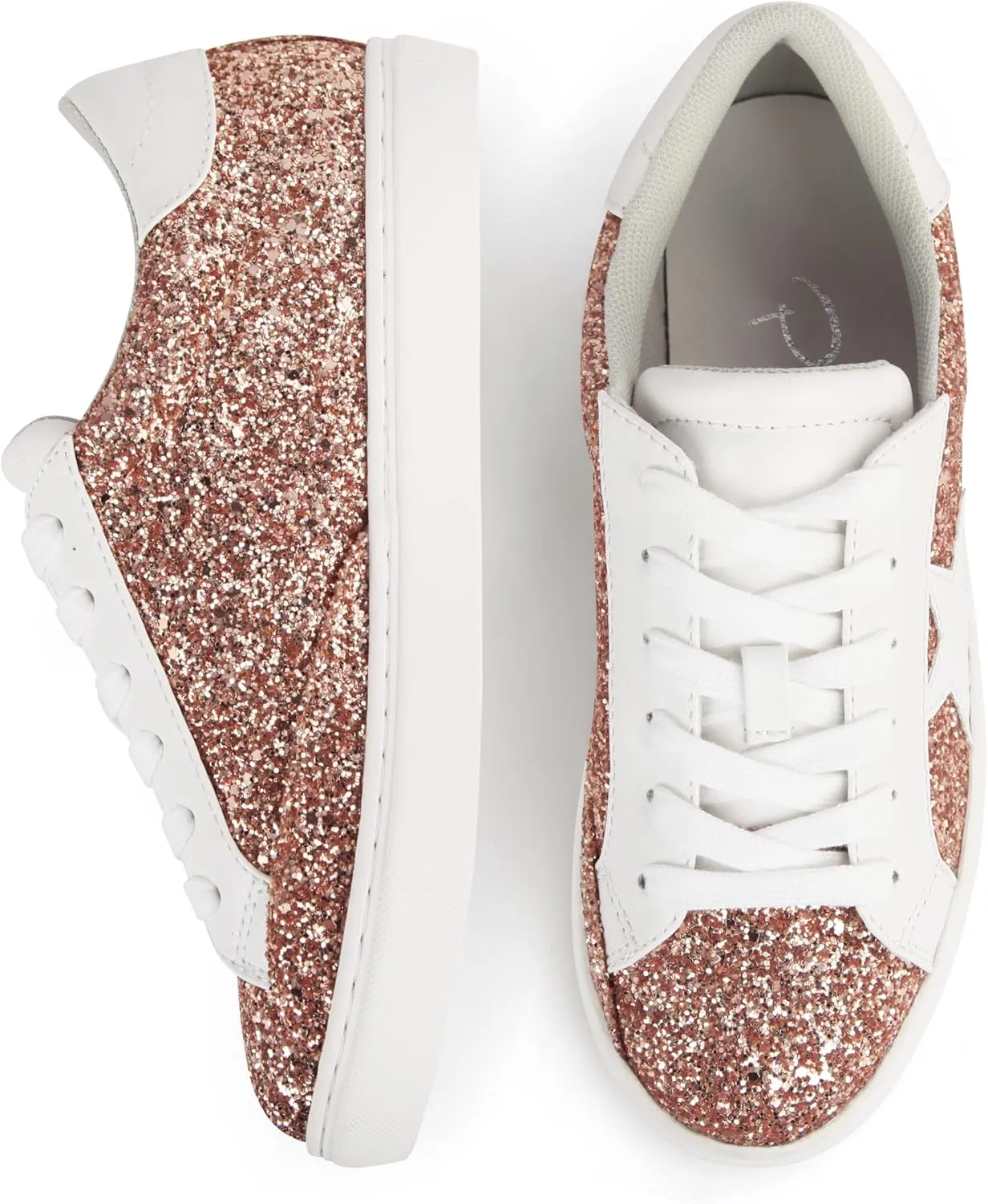 PARTY Women's Fashion Star Sneaker Lace Up Low Top Comfortable Cushioned Walking Shoes