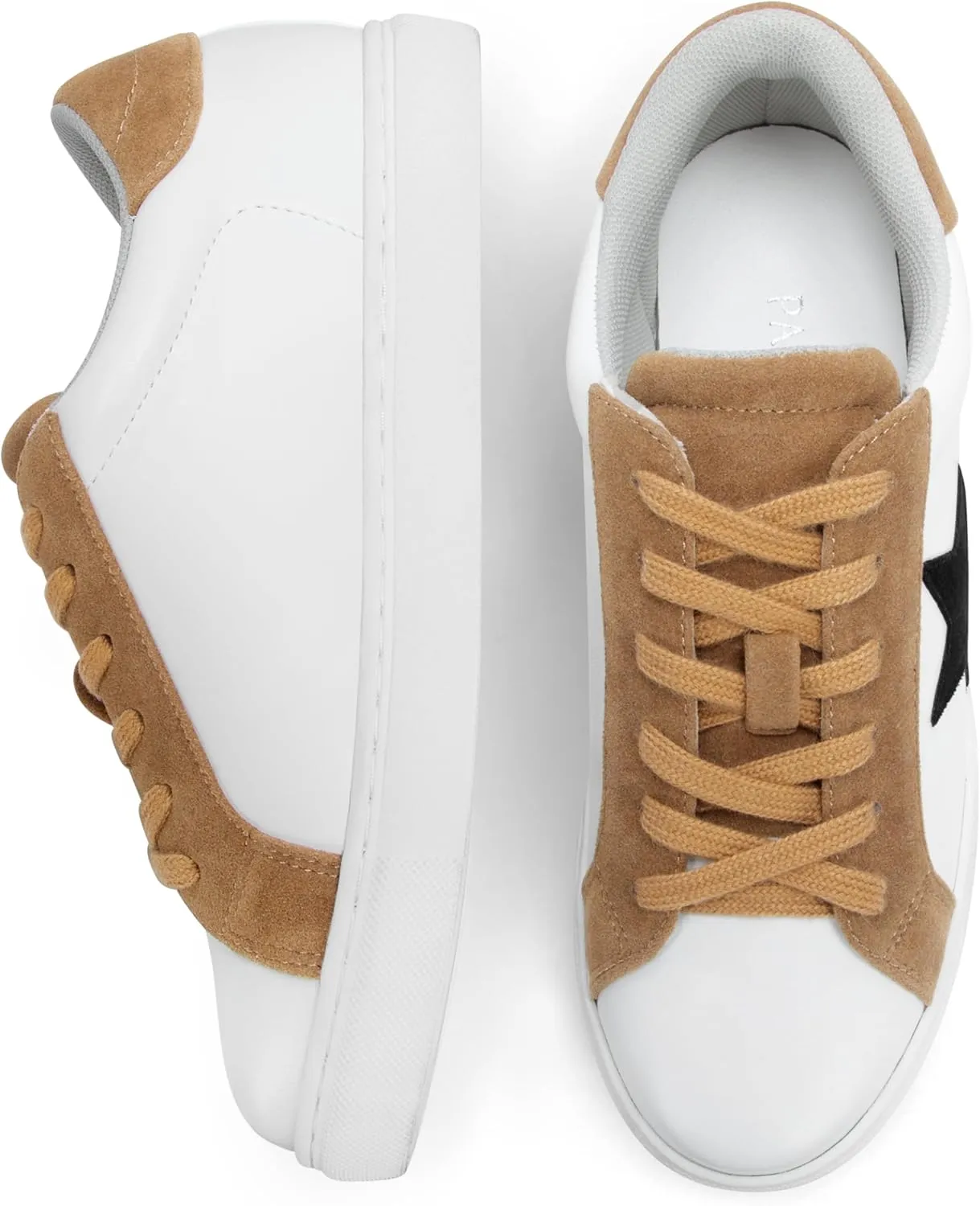 PARTY Women's Fashion Star Sneaker Lace Up Low Top Comfortable Cushioned Walking Shoes