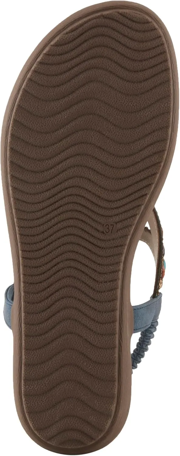 PATRIZIA Women's TYMEO Slip-on Thong Sandals - Beaded Straps, Faux Suede Footbed, Multicolored Design
