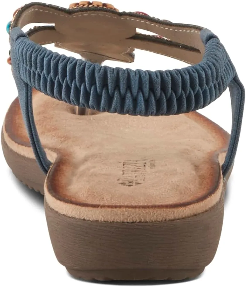PATRIZIA Women's TYMEO Slip-on Thong Sandals - Beaded Straps, Faux Suede Footbed, Multicolored Design