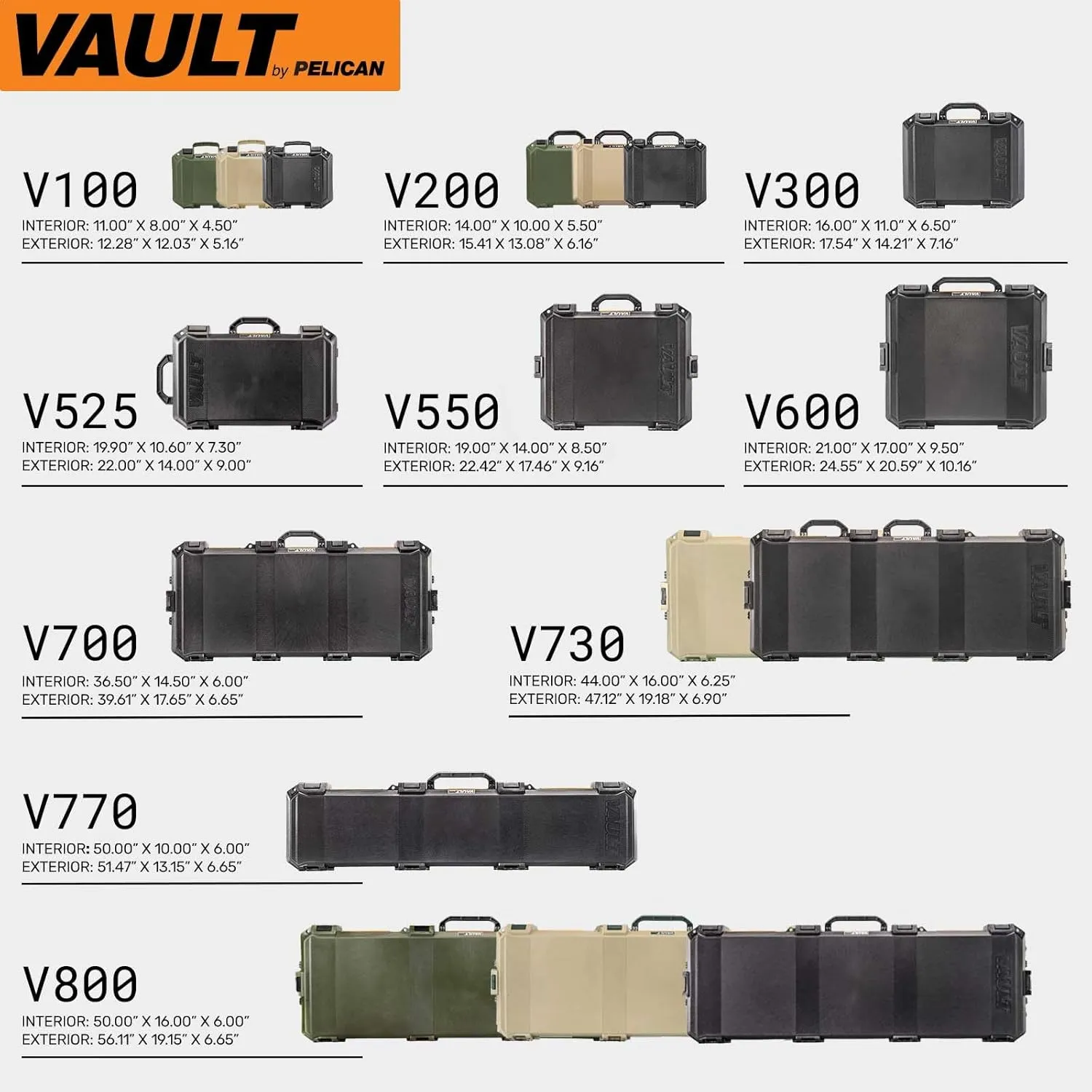 Pelican Vault V525 Hard Case (Camera, Pistol, Gear, Equipment)
