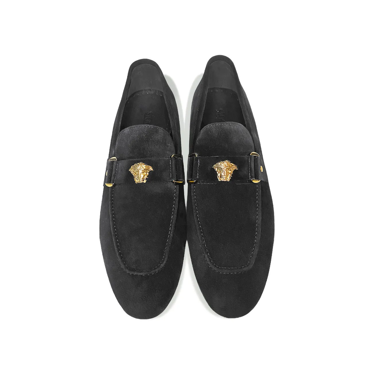 Pelle Line Lucas -Loafer with Medusa ornament- Black Suede
