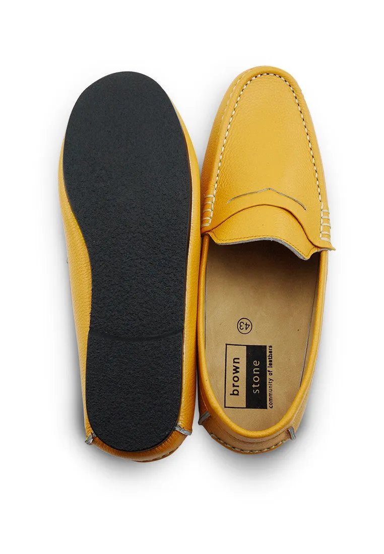 Penny Loafer Wrinkle Soft Leather Mustard Yellow