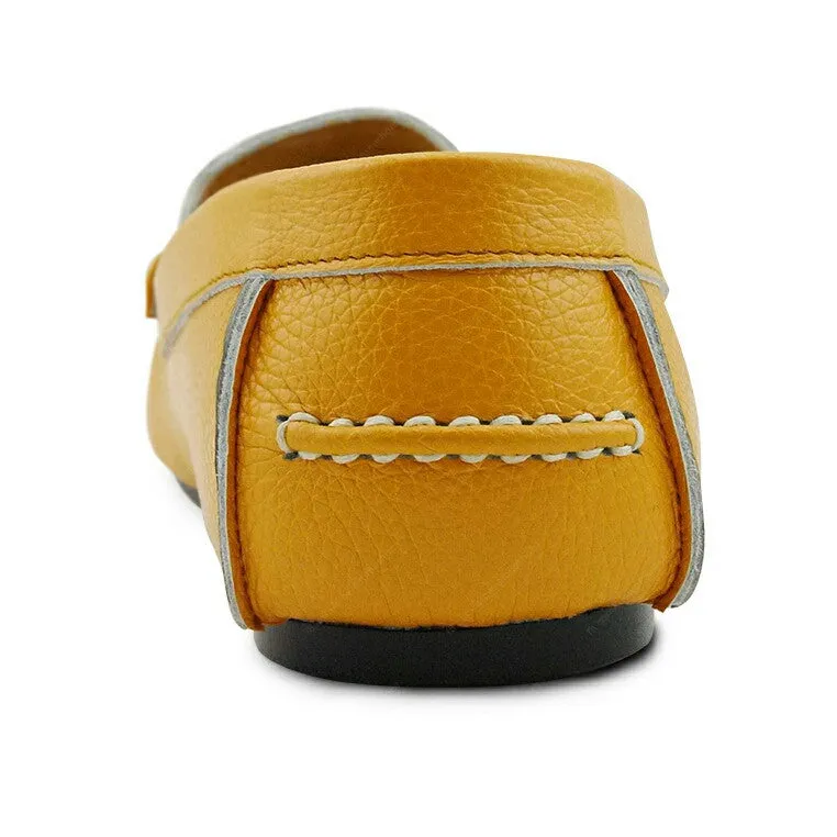Penny Loafer Wrinkle Soft Leather Mustard Yellow